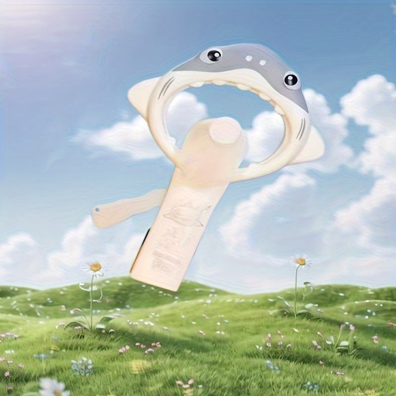 Cute Shark Handheld Fan Portable Mini Manual No Battery Required Pink Gray White Travel Party Gift