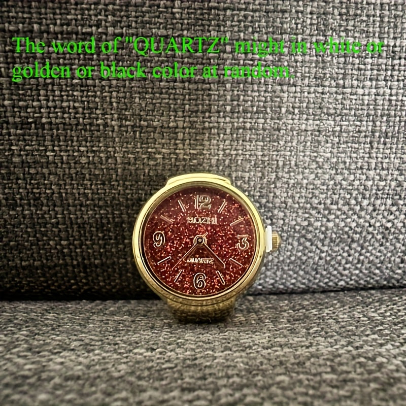 Green Mini Watch Ring for Men Women Fashion Alloy Shell Finger Watch