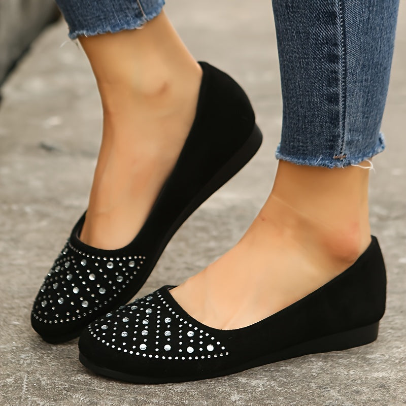 Women's Rhinestone Decorated Casual Round Toe Shoes