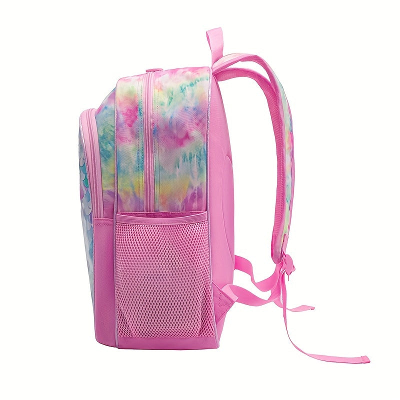 Mermaid Themed School Bag Set for Girls 16 Inch Backpack Lunch Bag Pen Case