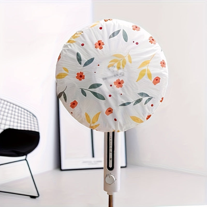 Elastic PEVA Vinyl Fan Dust Cover Waterproof Rustic Floral Wall and Floor Fan Protector