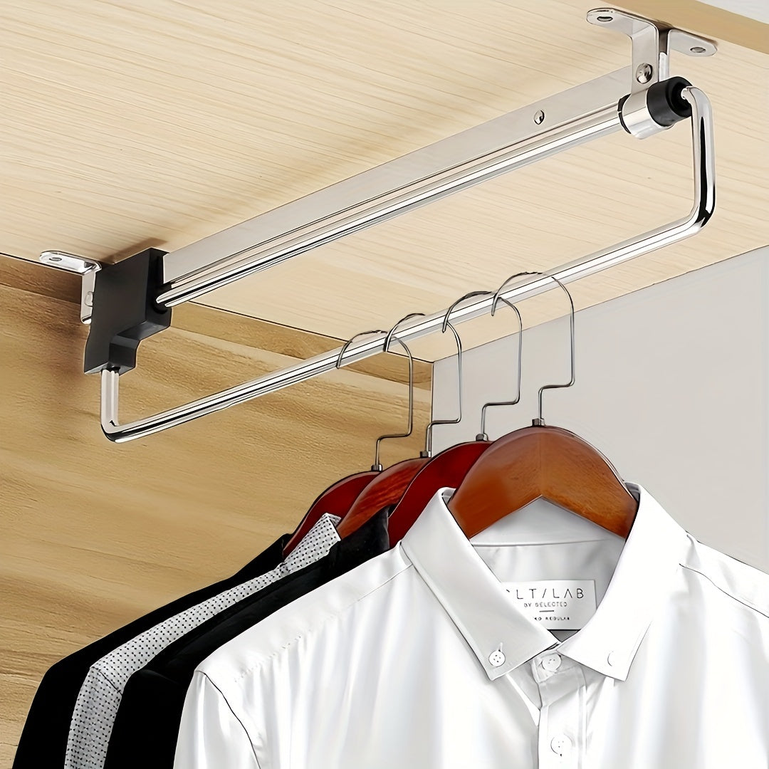 Sozlanadigan zanglamaydigan po'latdan yasalgan shkaf tayoqasi va kiyimlar va poyabzal uchun tortib olinadigan osma qismi