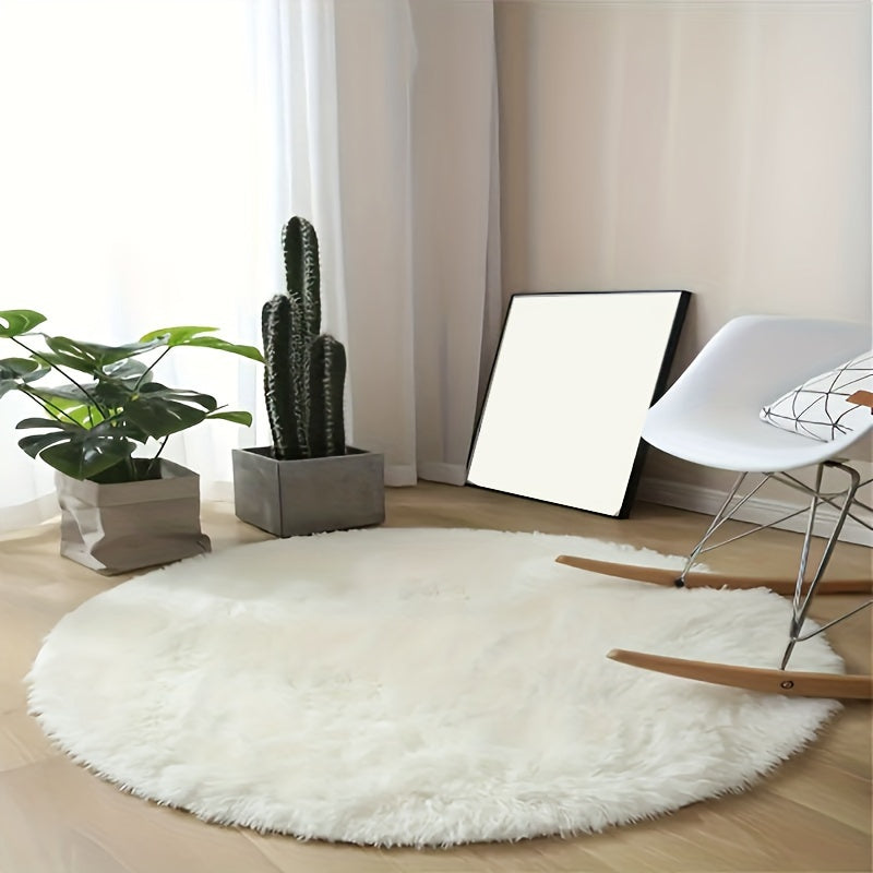 Plush Round Carpet Soft Stain-Resistant Slip-Resistant for Bedroom Living Room
