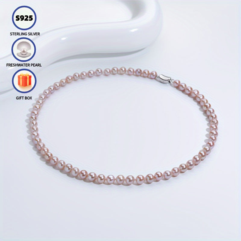 Rangli va binafsha rangli yangi suvda o'stirilgan marjon zanjir 6-7mm AAAA+ yuqori porloqlik zamonaviy zargarlik buyumlari