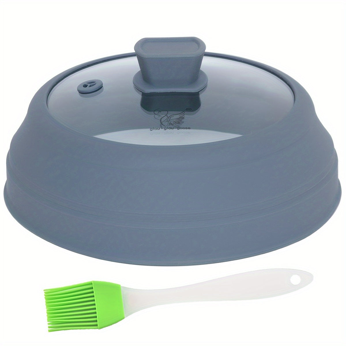 Oziq-ovqat uchun shisha mikroto'lqinli qopqoq BPA dan xoli, 22.86 sm egiluvchan mikroto'lqinli plastinka qopqog'i silikondan tayyorlangan to'kilishdan saqlovchi mikroto'lqinli oziq-ovqat qopqog'i - 1 dona