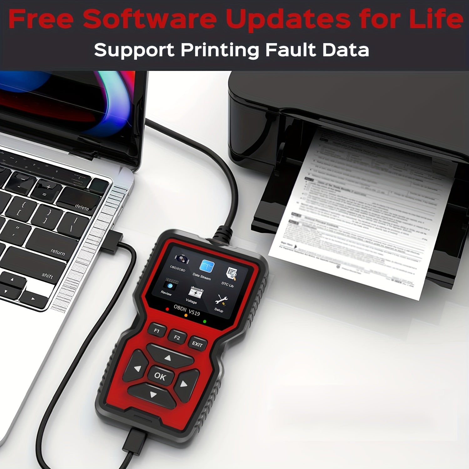 OBD2 Scanner Diagnostic Tool for Check Engine Light Live Data Emissions Test Compatible with Most Vehicles