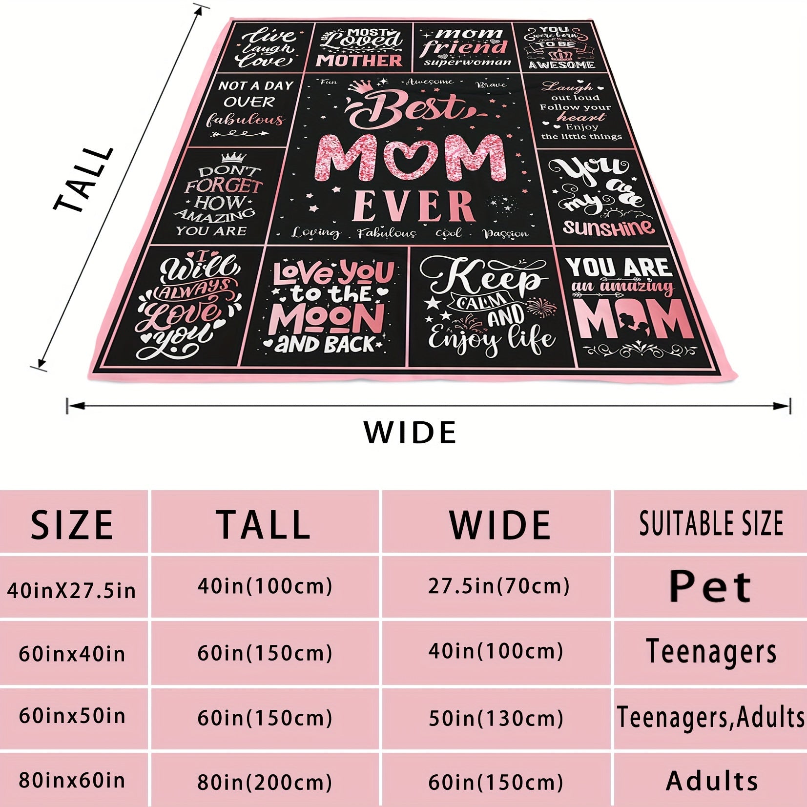 Плед из фланели с вязкой, дизайн «Лучшая мама на свете», моется в машинке, подходит для всех сезонов, подарок для дивана-кровати
