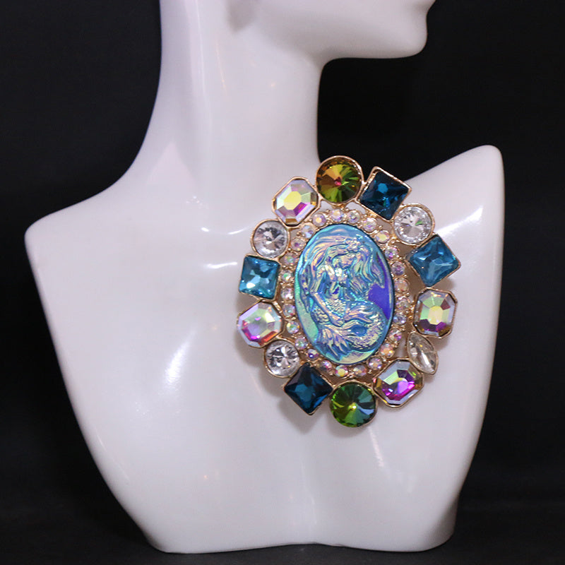 Women's Spring Colorful Mermaid Brooch Flower Chest Accessory High-End Jewelry