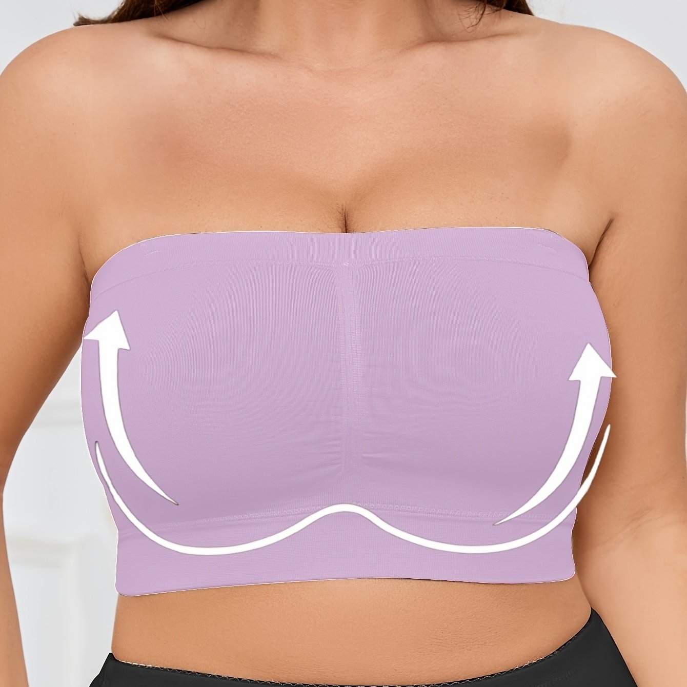 Women Seamless Wireless Sports Bra Breathable No-Pad Bandeau Solid Color