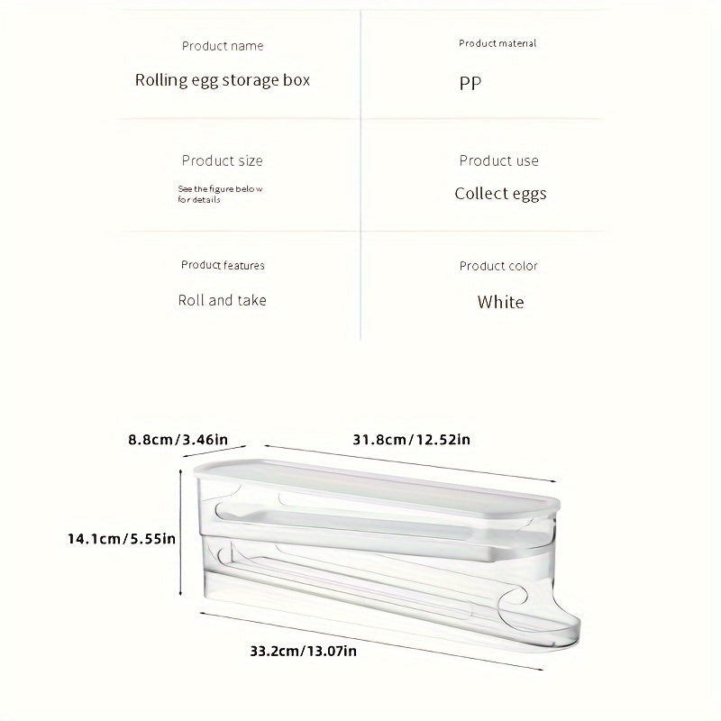Caja de almacenamiento de huevos con acceso a la puerta del refrigerador, duradera, organizador de cocina de plástico