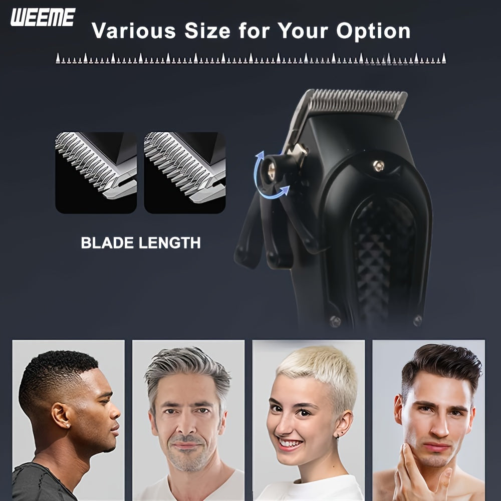 Cordless Electric Hair Clipper Set for Men Rechargeable Barber Kit with 3200mAh Battery