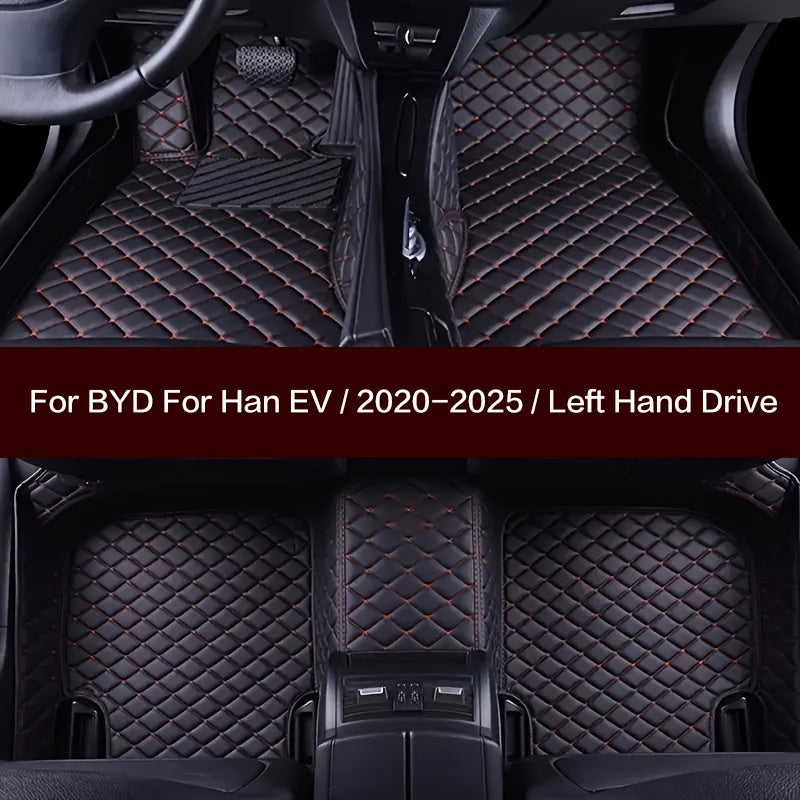 Full Coverage Car Floor Mats Leather Set for Sedan Left Hand Drive 5 Seats