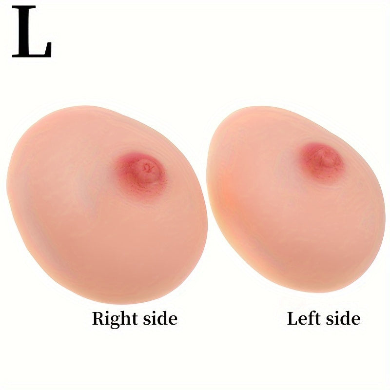 Adult Male Silicone Breast Prosthesis with Nipple Pasties, Realistic, Lifelike