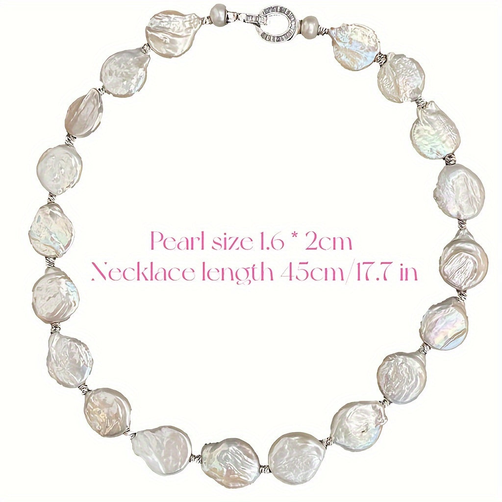 Collar de perlas de agua dulce estilo barroco con cuentas en forma de pera para mujeres