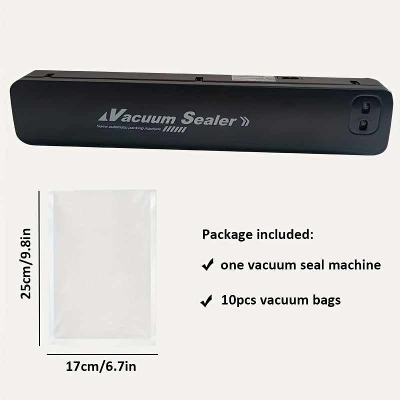 Compact Vacuum Sealer Machine with 10 Seal Bags for Food Storage