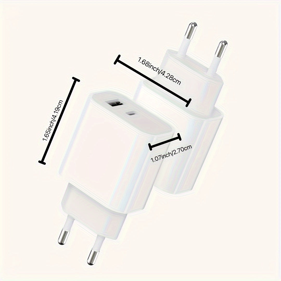 Sayohat uchun adapter USB Type-C devor zaryadkali Evropacha rozetka 220V iPhone 15 uchun