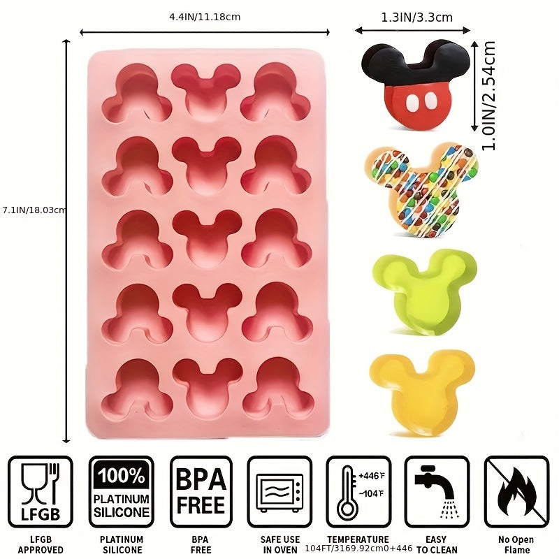 Silicone Mold 15 Cavities Mouse Design for Fondant Chocolate Pudding Cake Soap Resin
