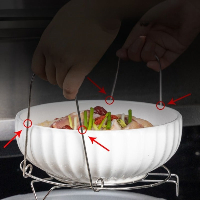 Foldable Stainless Steel Steamer Rack for Cooking and Serving, Anti-Scald Feature