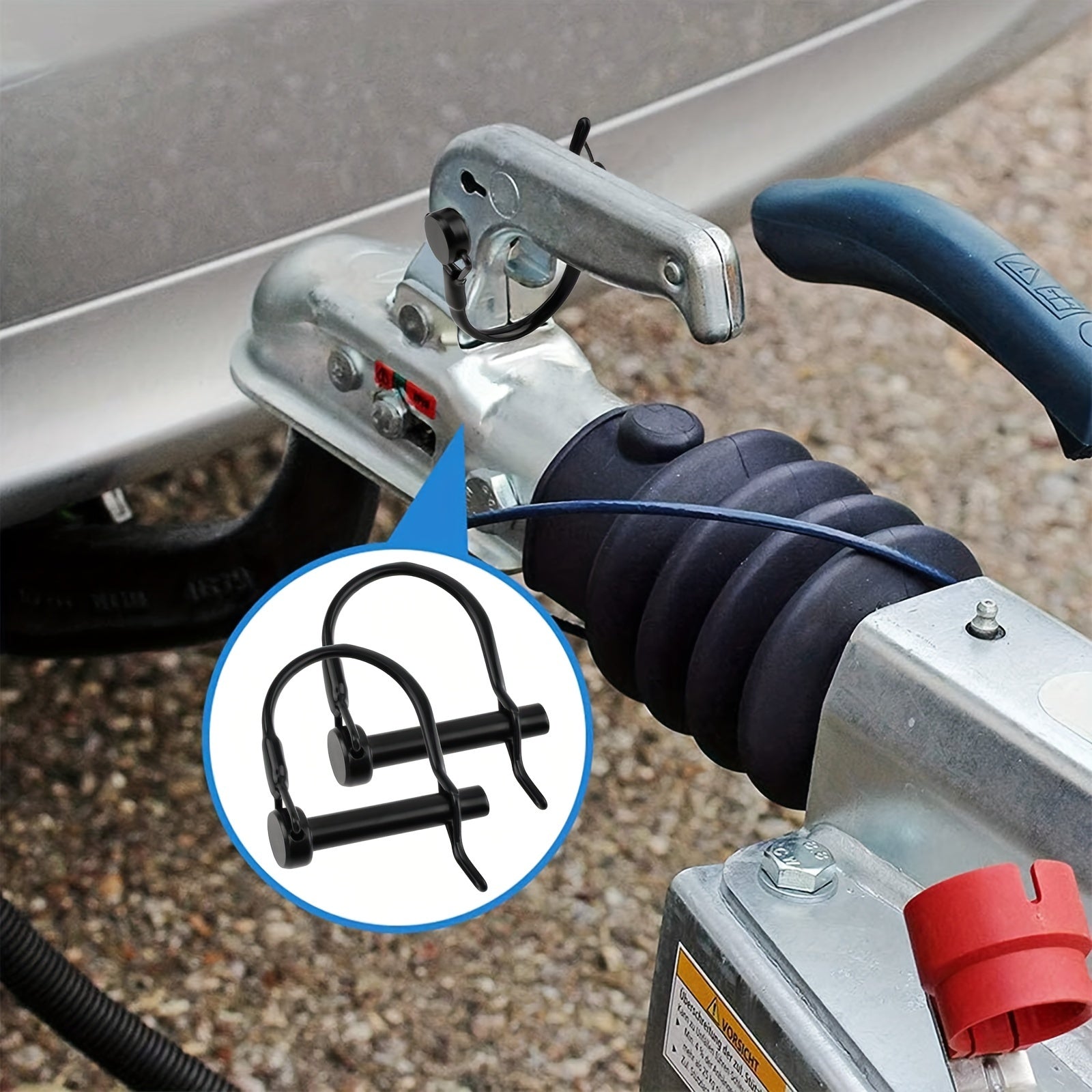 Juego de 4 pasadores de bloqueo de acero al carbono de 8mm para remolques, agricultura, césped, jardín, acoplamiento de seguridad