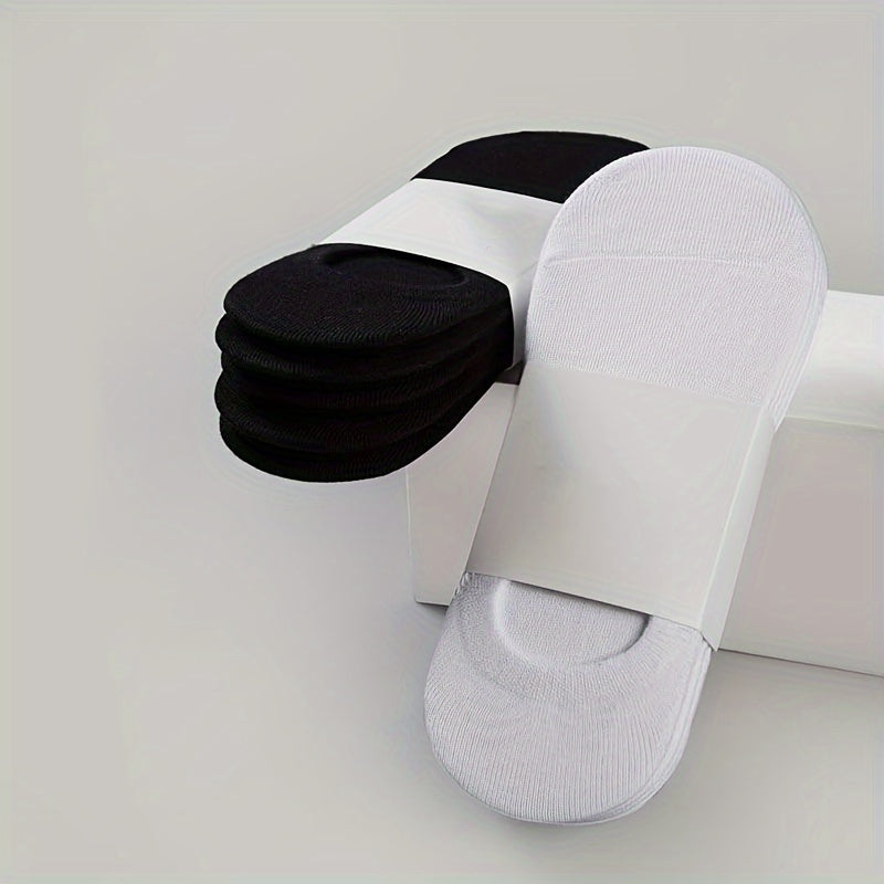 Men's Solid Color Ankle Socks 10 Pairs Lightweight Comfortable Polyester Spandex