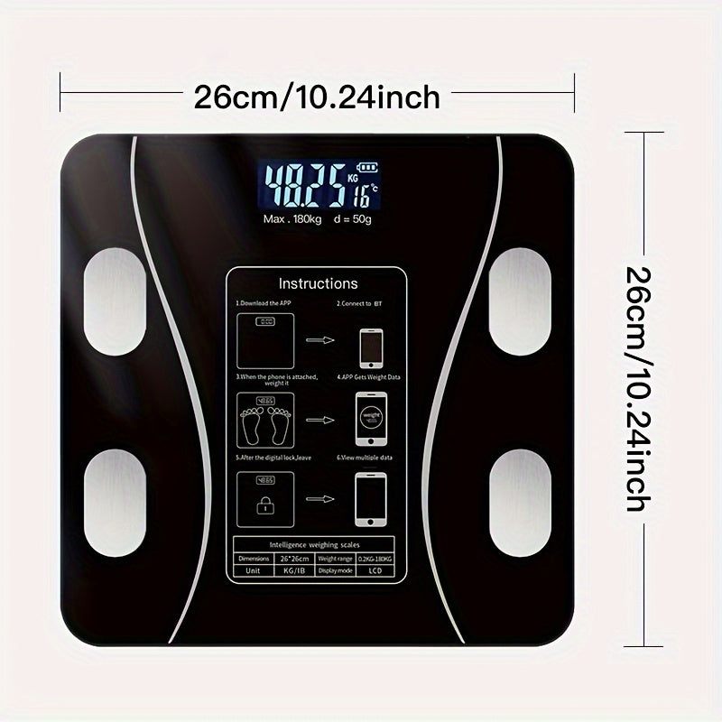 Smart Body Fat Scale with App Connectivity for Bathroom and Body Weighing