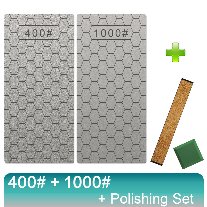 3-4 dona olmos pichoq silliqlash uchun to'plam, qum toshlari, burchak qo'llanma va silliqlash asbobi bilan