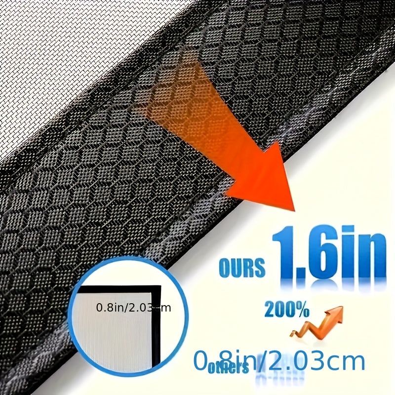 1 dona magnit ekran eshigi to'r, 91.44x208.28 sm, og'ir vaznli, hayvonlar uchun qulay, oson o'rnatish, hasharotlardan himoya qilish, havalandırma va xavfsizlik uchun magnit eshik pardasi bilan.