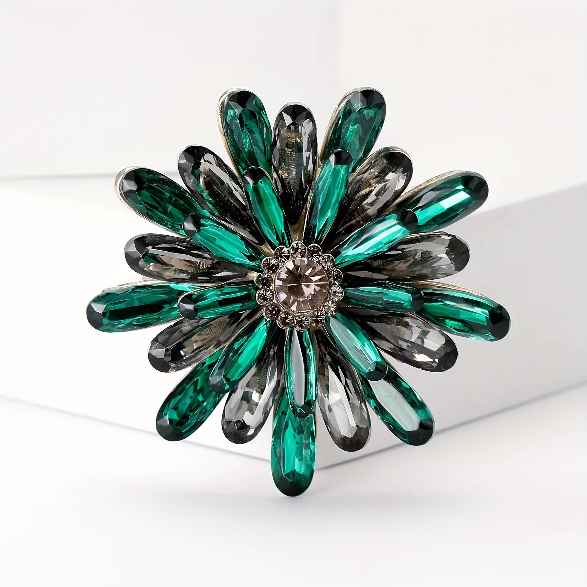 Sunflower Brooch Pin with Rhinestone Detail Alloy Jewelry for Women