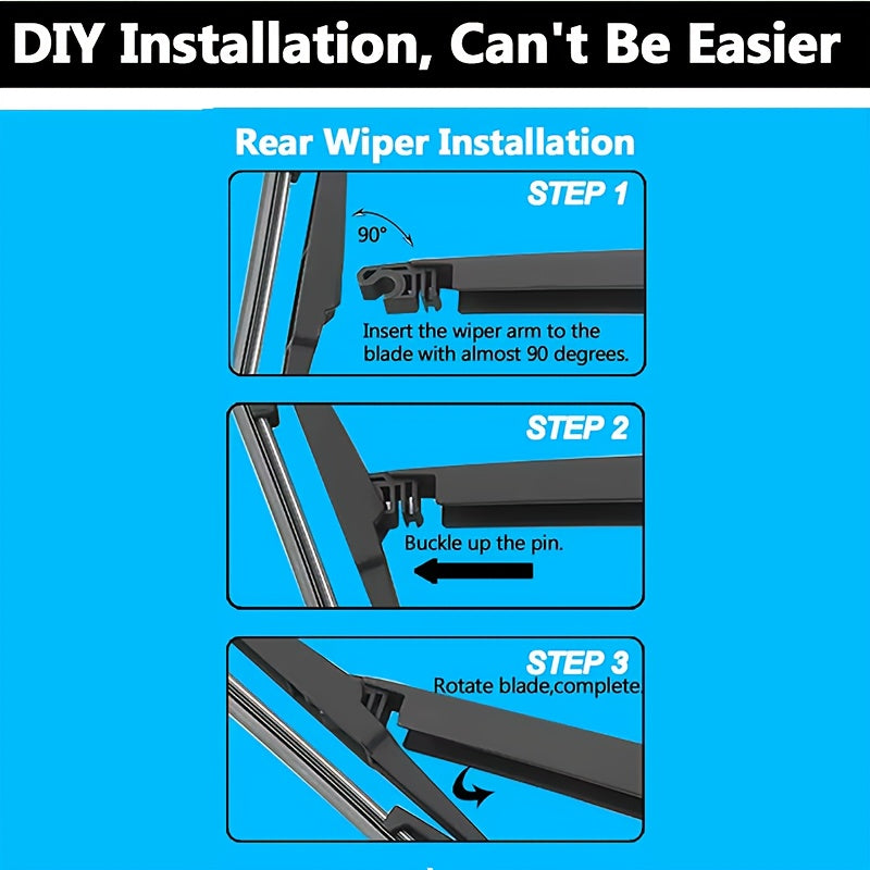 14-Inch Rear Wiper Blade for SUVs and Cars, Universal Fit, Durable Rubber