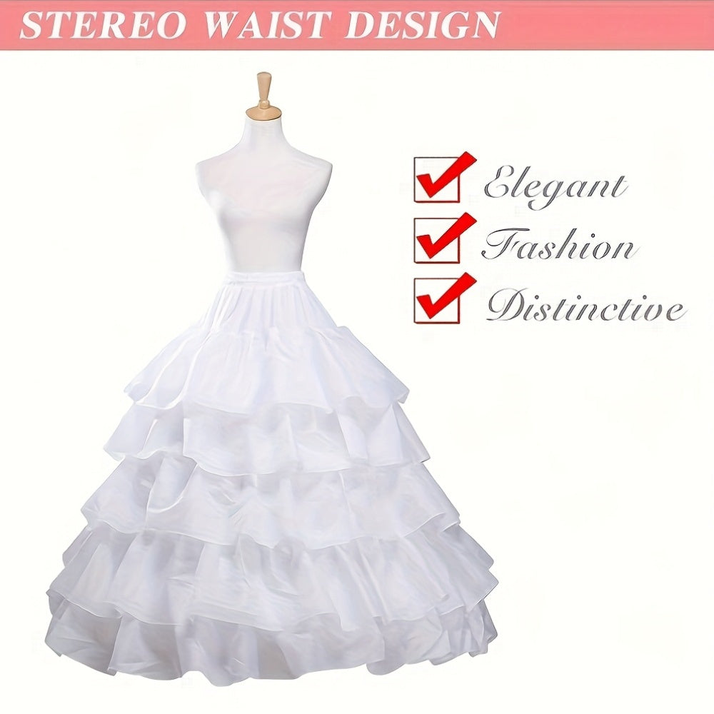 Ayollar uchun to'y kiyimlari uchun 4 ta halqali va 5 ta laces qatlamli to'y kiyimlari ostki kiyimi