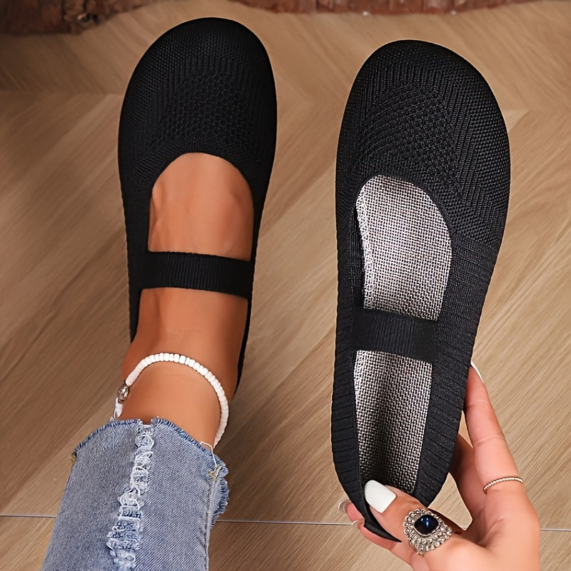 Women's Breathable Slip-On Flats with Rubber Sole Casual Shoes