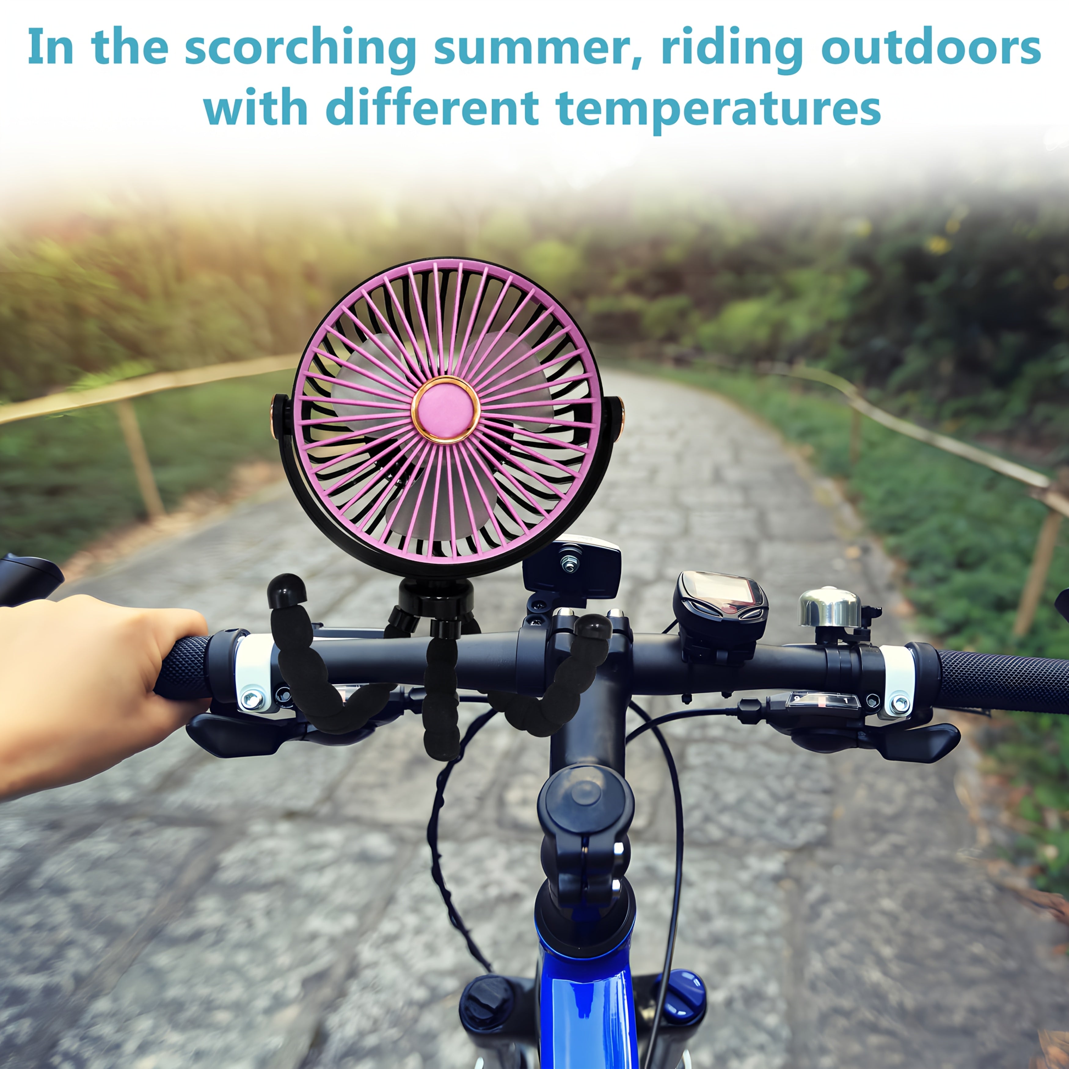 Portable USB Folding Fan with 3 Speeds, Lanyard, and Durable ABS