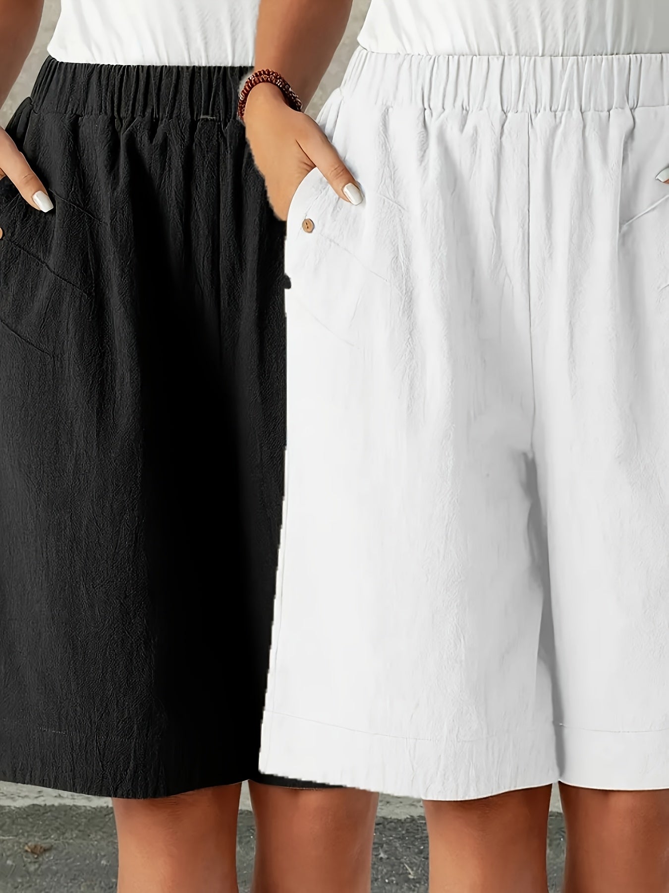 Pantalones cortos de color sólido para mujer, casuales, verano, ropa deportiva