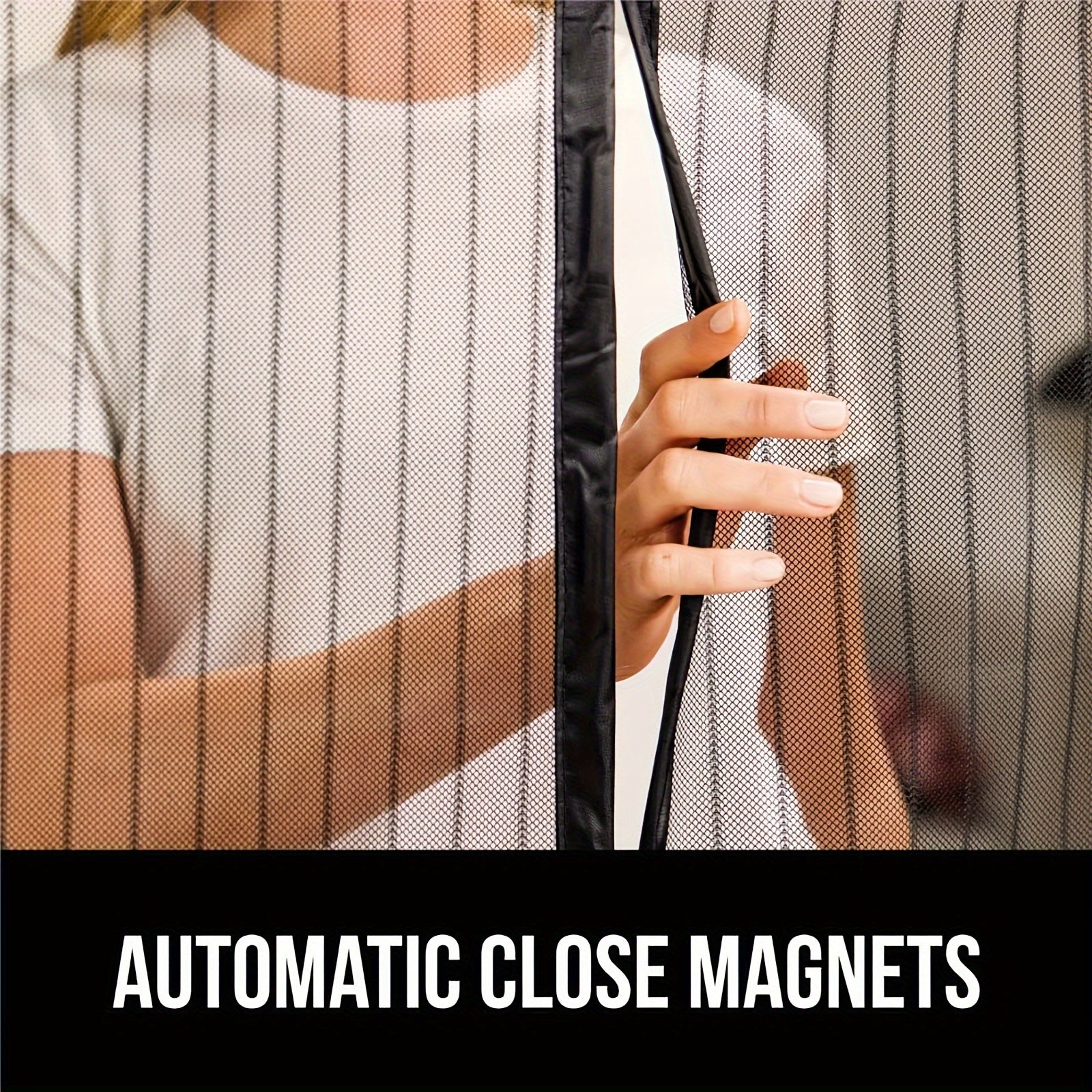 Magnit ekran eshigi hasharotlarni ichkariga kiritmaydi, yil davomida toza havo kirishiga imkon beradi. Yotoqxona va uy bezaklari uchun mukammal, qo'l bilan ochish shart emas va o'z-o'zidan muhrlanadi.