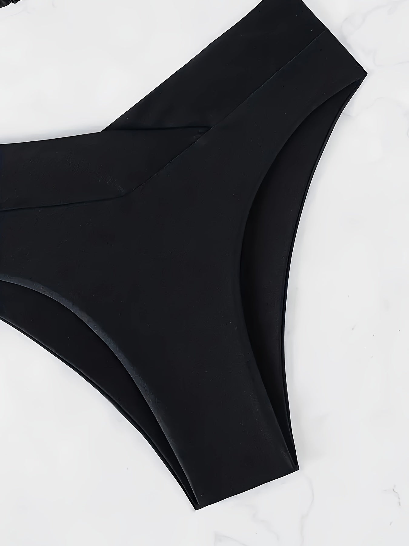 Women's Solid Color Lace-Up Bandage Bikini High Stretch Nylon Spandex Swimsuit