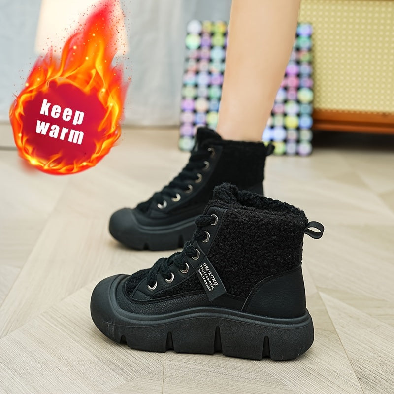 Women's Plush Thick Warm High-Top Winter Snow Boots With Adjustable Strap