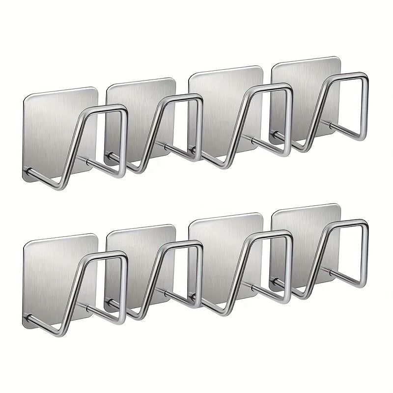 Stainless Steel Kitchen Bathroom Organizer Set 2 4 6 Pieces Wall-Mounted Sink Drain Rack Hooks