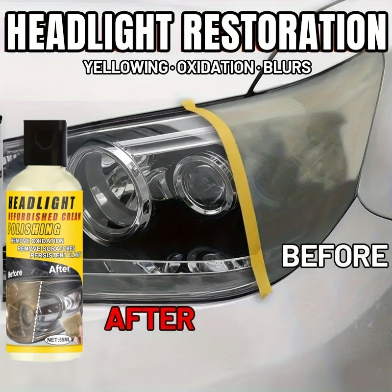 Car Headlight Repair Paste Kit for Oxidized Blurred or Yellow Lights