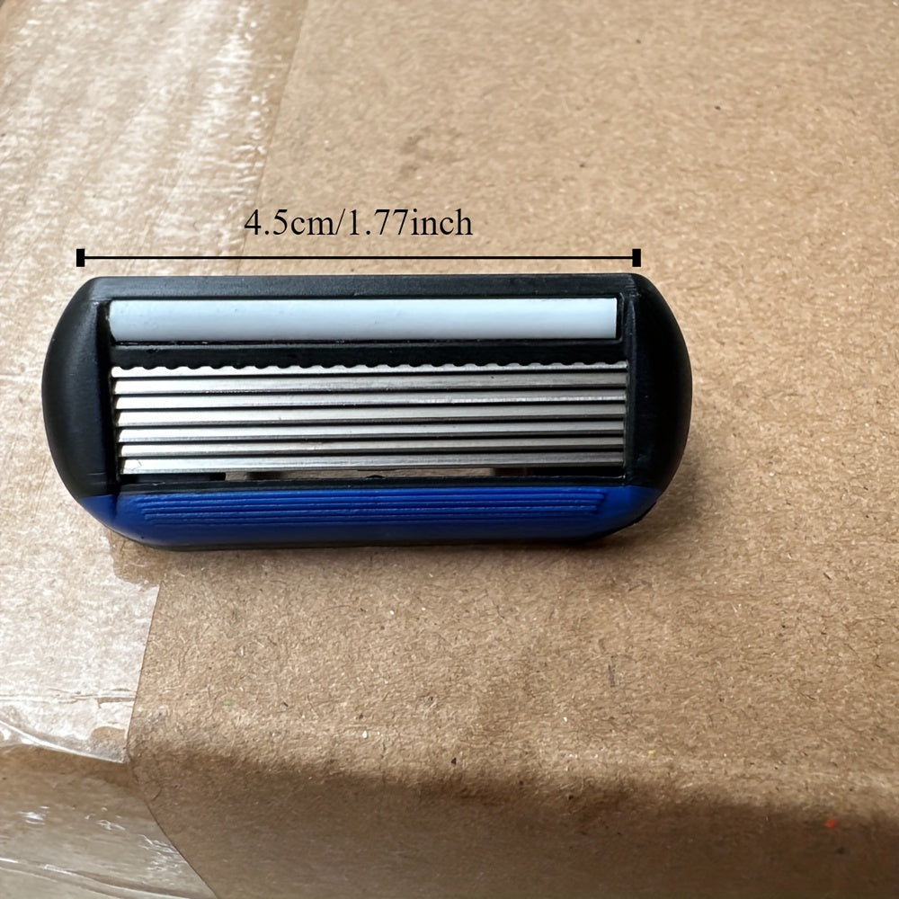 Men's 7-Layer Stainless Steel Razor Set with 12 Cartridges and Handle