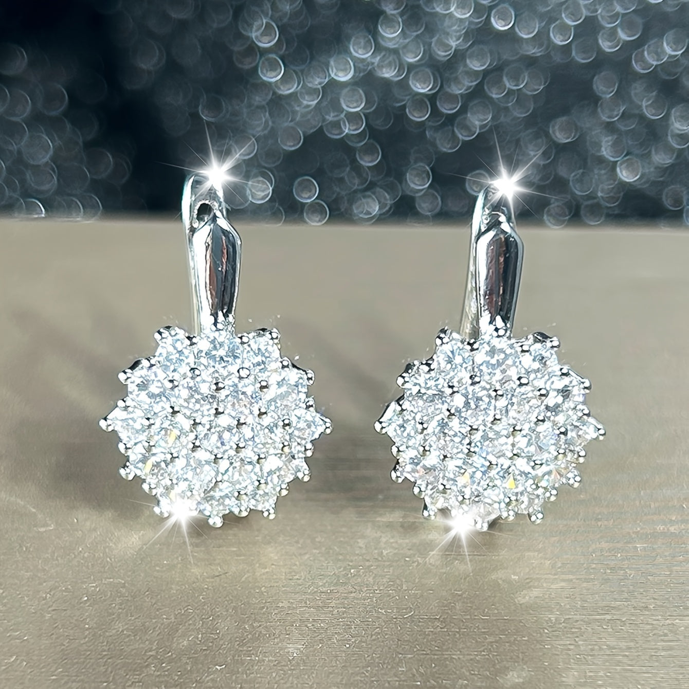 Women's Bohemian Copper Hoop Earrings with Sunflower Design and Cubic Zirconia