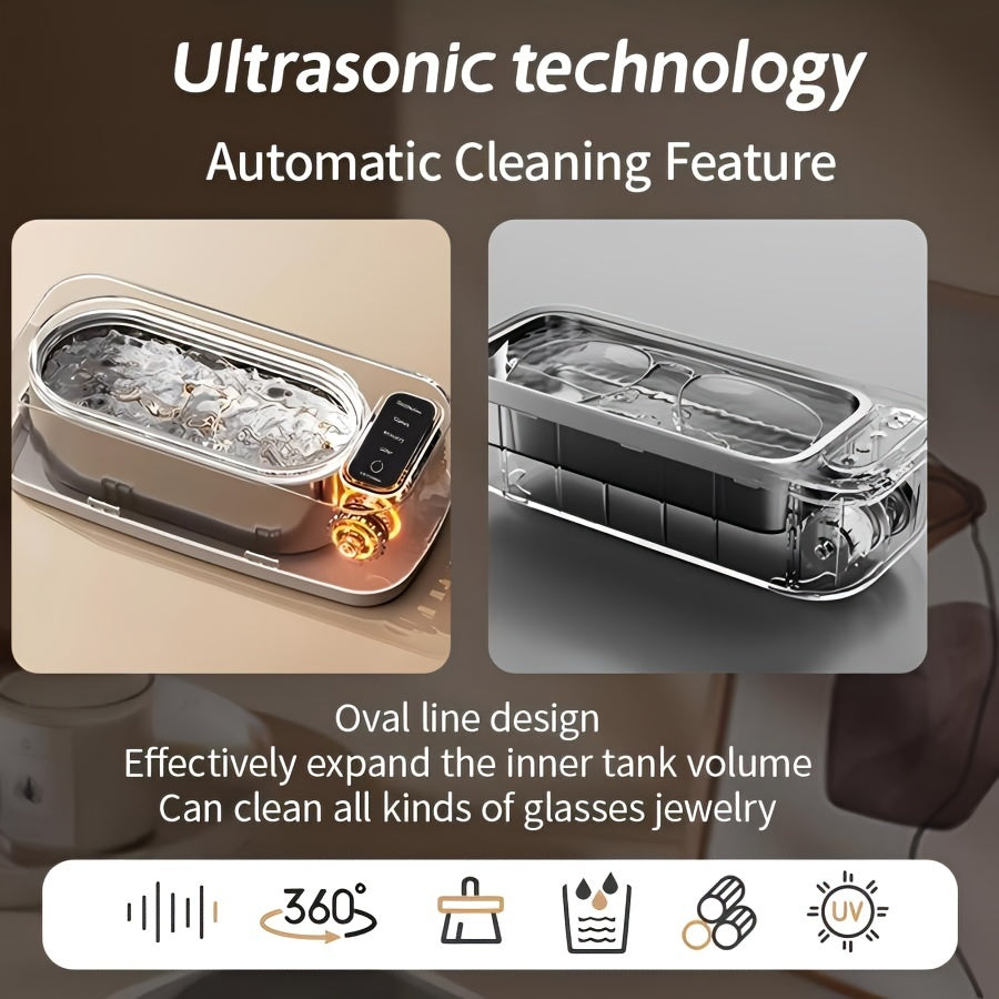 Yuqori chastotali ovoz to'lqini tozalash mashinasi, 360° chuqur tozalash uchun turli xil buyumlar, 220-240V, Evropa ulagichi