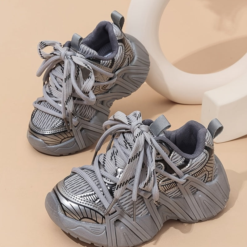 Kids' Casual Shoes for Boys and Girls Solid Color Mid Top PVC and Fabric