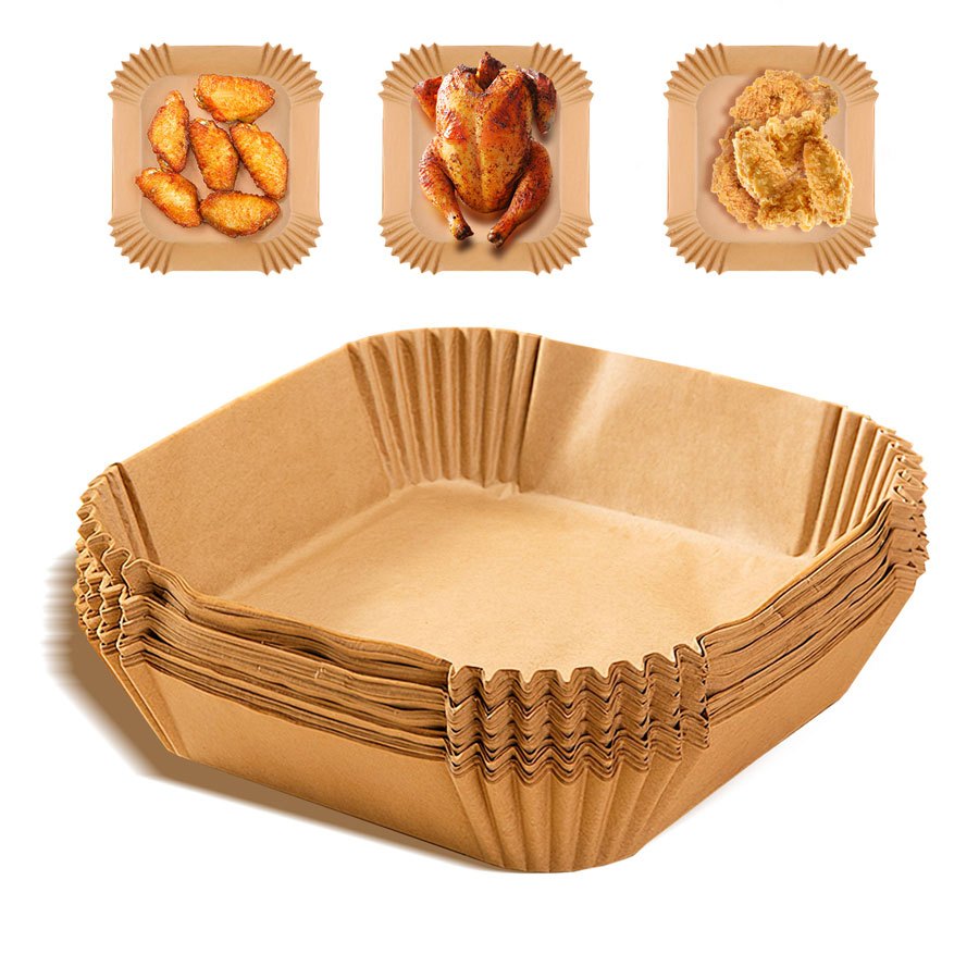 100 kvadratlik havo fritöz uchun tayyorlangan qog'oz, yopishmaydigan, oziq-ovqat uchun mos