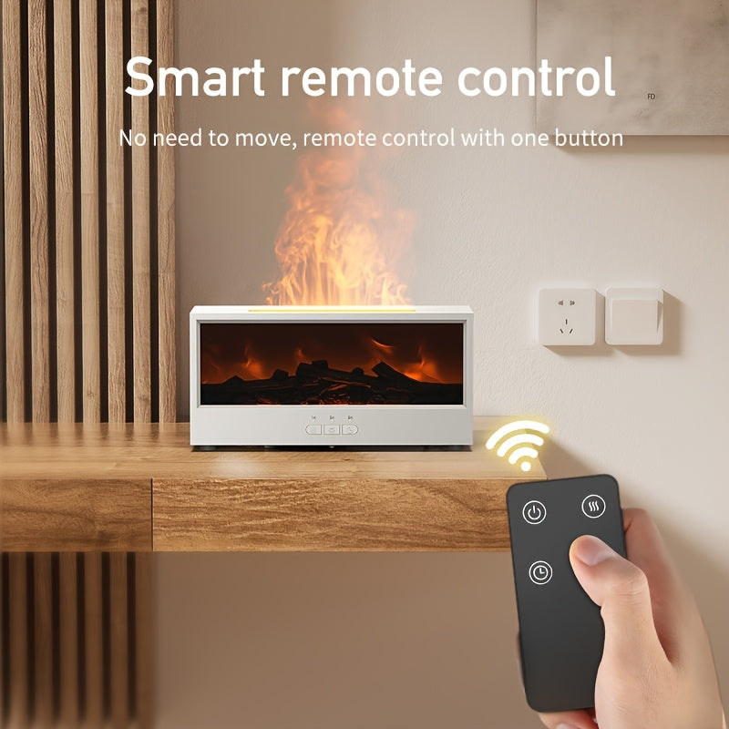 3-in-1 Electric Fireplace Humidifier Diffuser with LED Lights and Remote