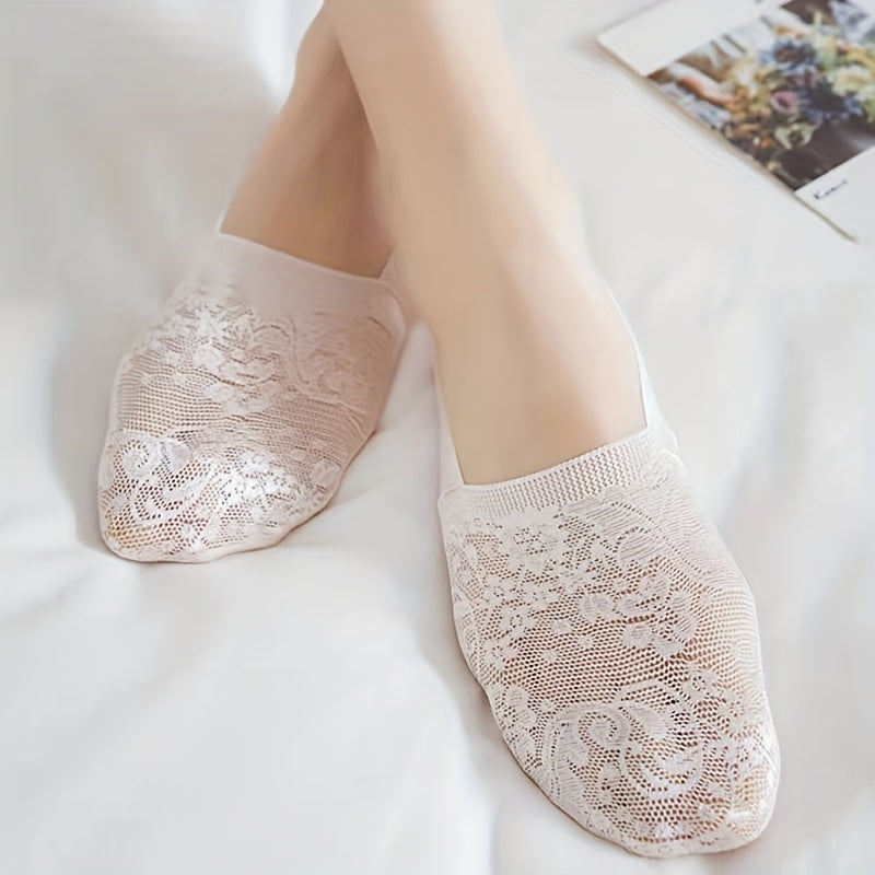 Women’s Lace Invisible Socks Low Cut Breathable 5 Pairs