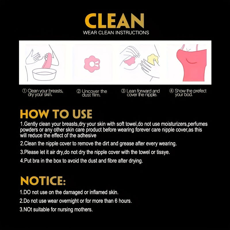 Self-Adhesive Silicone Nipple Covers 9 Pairs Invisible Strapless Breast Lift Women