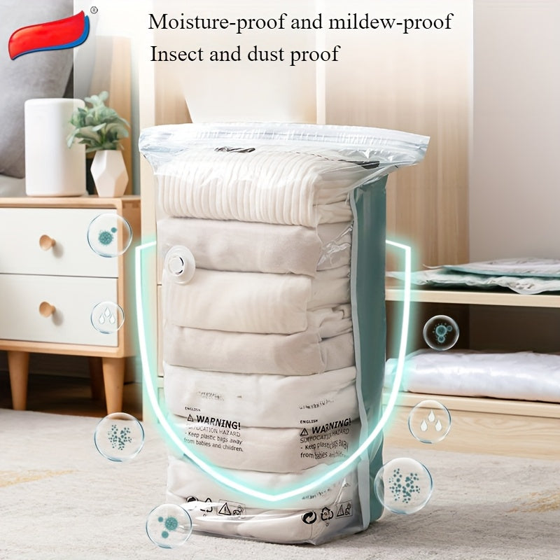 1 dona Katta Hajmli Vakuum Siqish Saqlash Sumkasi, Mustahkam Rang, PA Material, Nilon, Zamonaviy, Umumiy O'lcham, Sayohat Uchun Qulay, To'liq Suv O'tkazmaydigan, Hasharot va Changga Qarshi, Nasos Talab Qilmaydi