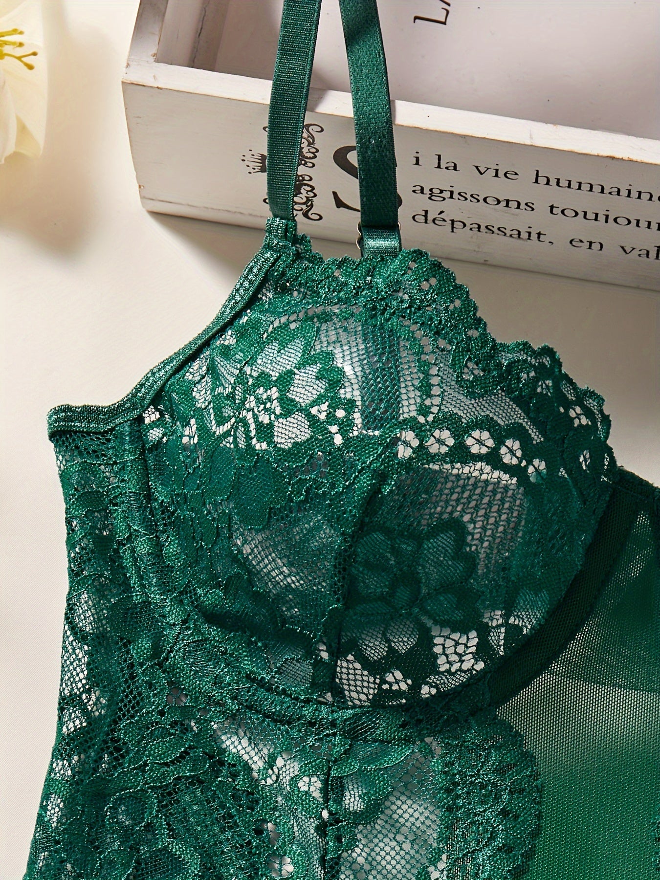 Women's Lace Teddy Backless V-Neck Bodysuit Lingerie