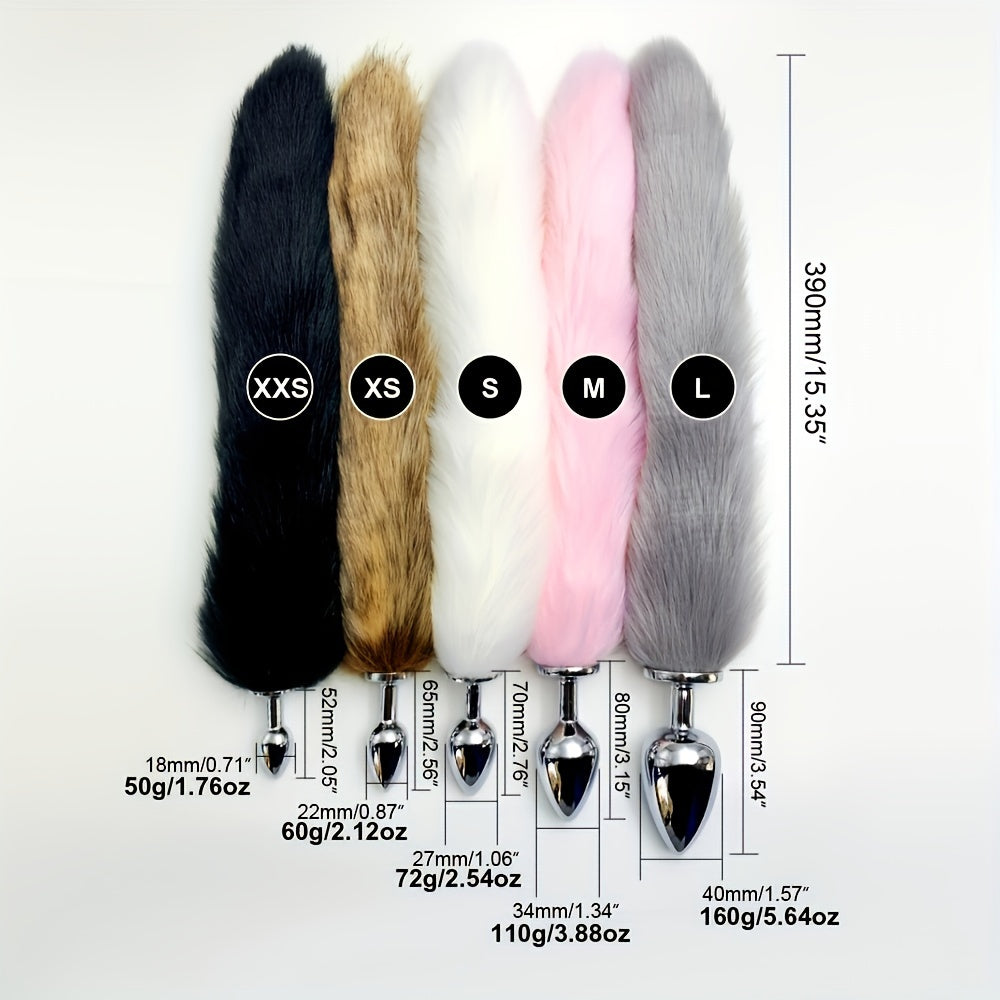 Unisex Silicone Dog Tail Anal Plug with Five Sizes for Role Play