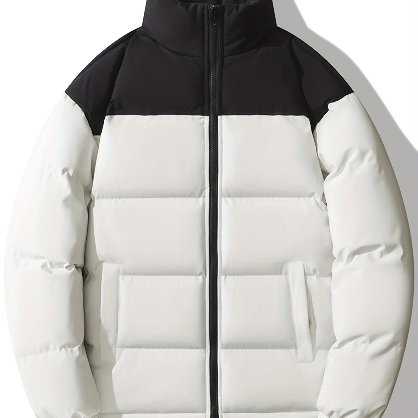 Мужская куртка большого размера в стиле casual с воротником-стойкой, заплатками и застежкой-молнией для осени и зимы